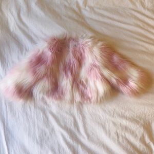 Girls Faux Fur white & lavender jacket / 12 months